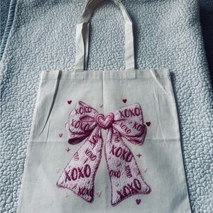 XOXO Bow Canvas Tote Bag